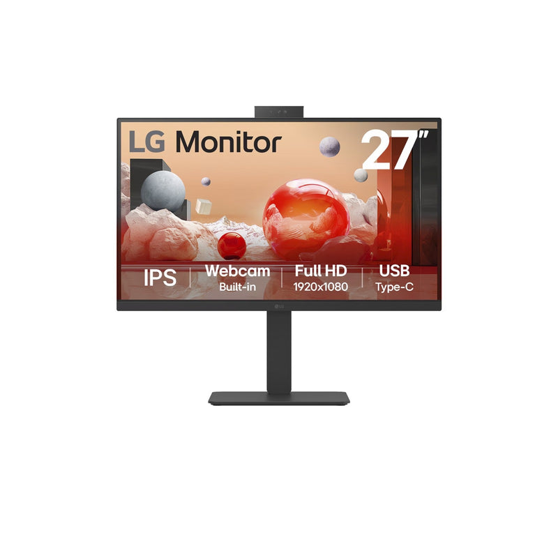 Chargez l'image dans la visionneuse de la galerie, Lg 27ba850 27 monitor (zwart, hdmi, displayport, audio, lan, usb-c, webcam)