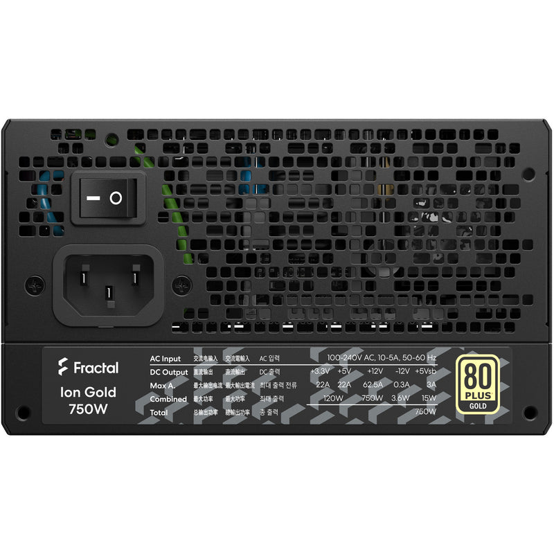Cargue la imagen en el visor de la galería, Fractal design ion gold 3 modulaire 750 watt voeding (zwart, 1x 12v-2x6, 3x pcie)