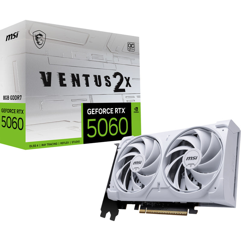 Afbeelding laden in galerijviewer, Msi geforce rtx 5060 8g ventus 2x oc white grafische kaart (wit, 3x displayport, 1x hdmi)