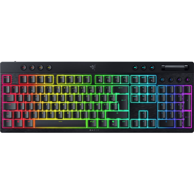 Afbeelding laden in galerijviewer, Razer blackwidow v4 low-profile hyperspeed rgb mechanisch gaming toetsenbord (zwart, us lay-out (qwerty), low-profile yellow, 100%)