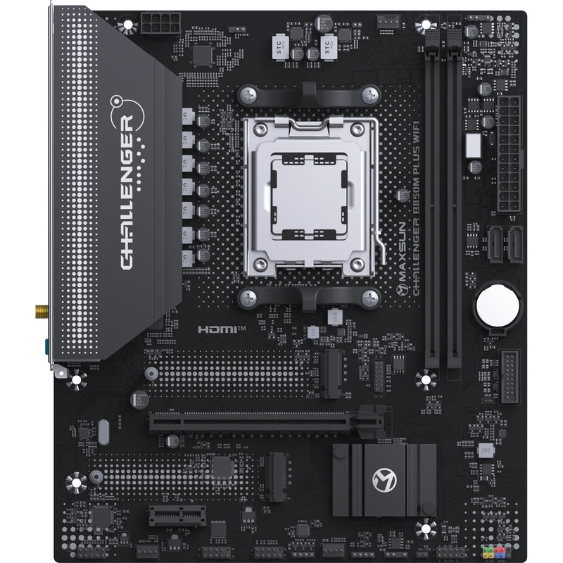 Laden Sie das Bild in Galerie -Viewer, Maxsun ms-challenger b850m plus wifi socket am5 moederbord (zwart, raid, gb-lan, wlan, bt, sound, µatx)