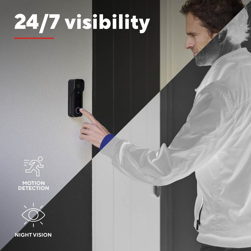 Load image into Gallery viewer, Trust doorcam-3000 slimme wifi deurbelcamera (zwart, 2.4 ghz wifi)
