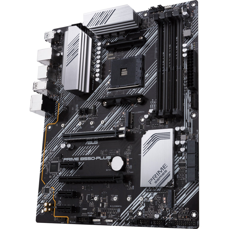 Load image into Gallery viewer, Asus prime b550-plus socket am4 moederbord (zwart zilver, raid, gb-lan, sound, atx)