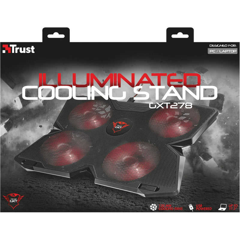 Load image into Gallery viewer, Trust gxt 278 yozu notebook cooling stand laptopkoeler (zwart, 20817, rode leds)