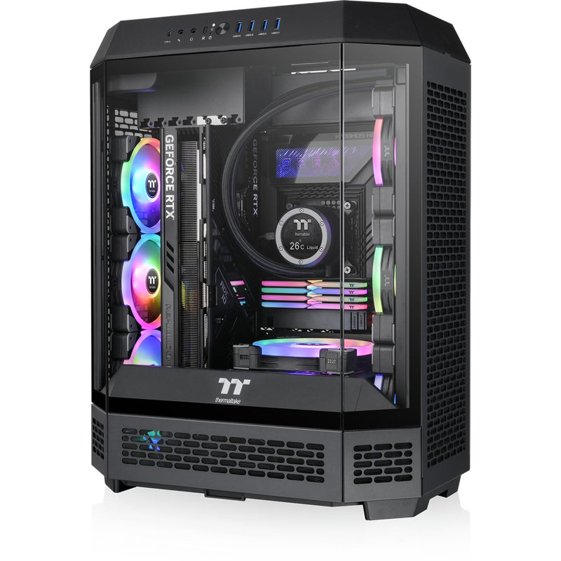 Load image into Gallery viewer, Thermaltake the tower 600 midi tower behuizing (zwart | 4x usb-a | 1x usb-c | tempered glass)