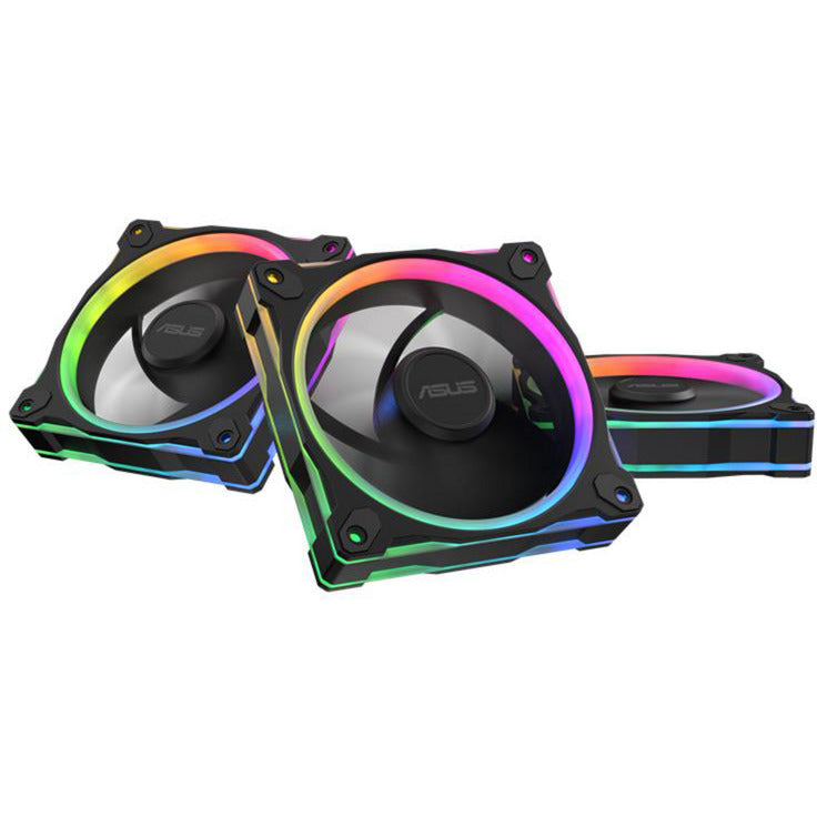 Load image into Gallery viewer, Asus prime mr120 argb fan - triple pack case fans (zwart, 3 stuks, 120 x 120 x 28 mm, 3 stuks)