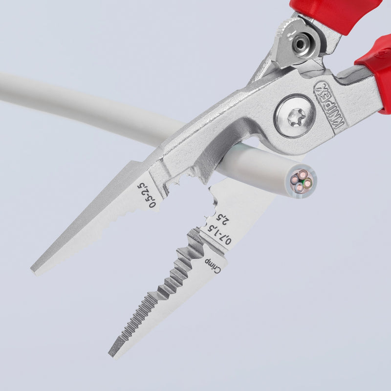 Load image into Gallery viewer, Knipex elektro installatietang 13 96 200 t (rood geel)