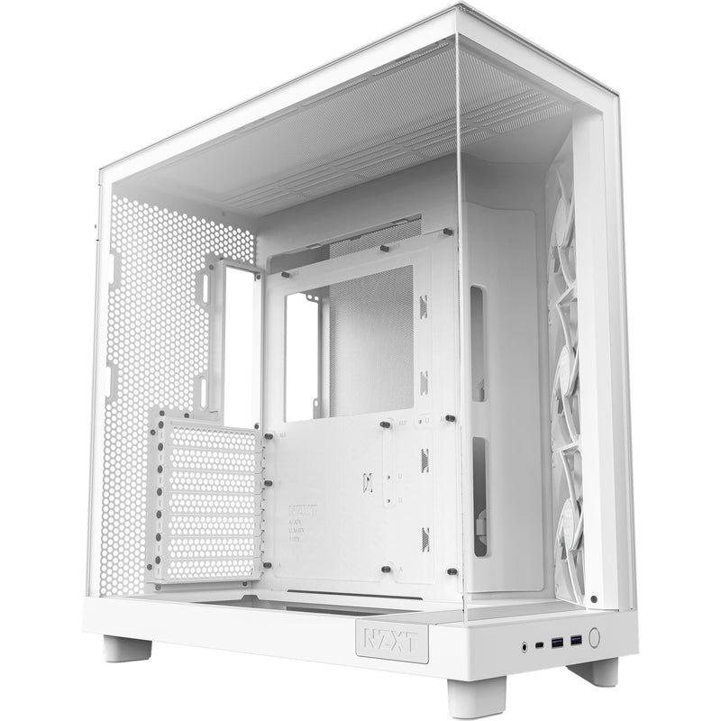 Load image into Gallery viewer, Nzxt h6 flow midi tower behuizing (wit | 2x usb-a | 1x usb-c | tempered glass)