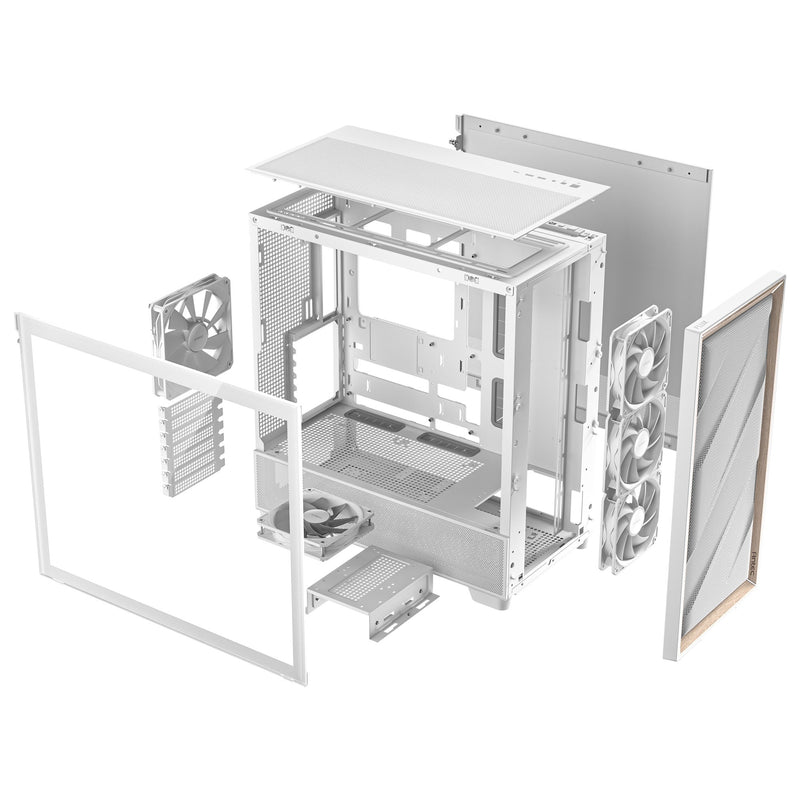 Afbeelding laden in galerijviewer, Antec flux midi tower behuizing (wit | 2x usb-a | 1x usb-c | tempered glass)
