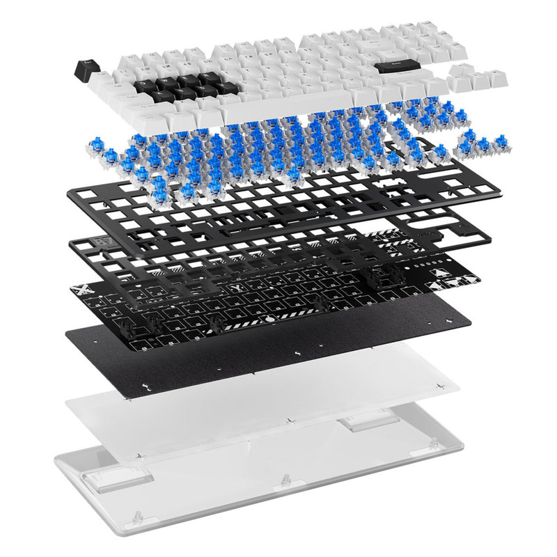 Chargez l'image dans la visionneuse de la galerie, Pulsar pcmk 2he tkl mechanical gaming keyboard (wit, us lay-out (qwerty), 80% (tkl), rgb, pbt double-shot keycaps, hot-swap)