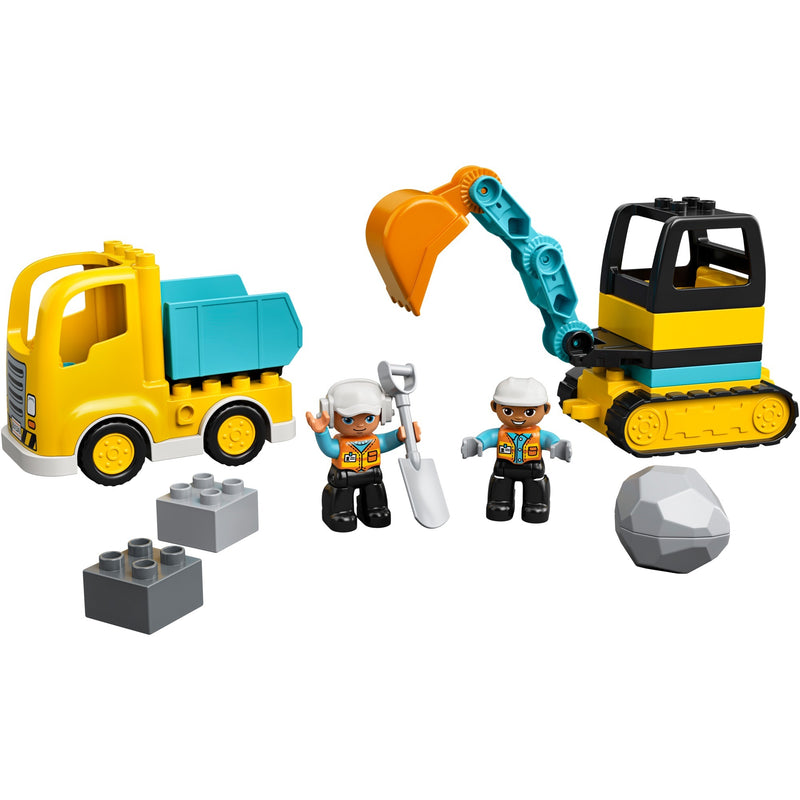 Load image into Gallery viewer, Lego duplo - truck graafmachine met rupsbanden constructiespeelgoed (10931)