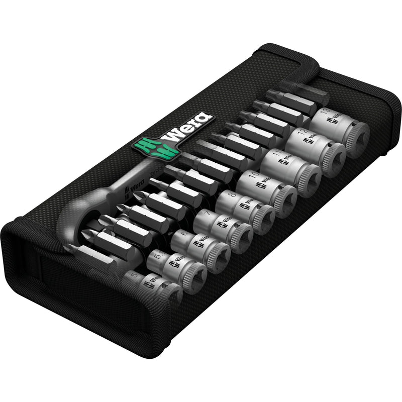 Load image into Gallery viewer, Wera 8100 sa 7 zyklop metal-ratelset doorsteekvierkant 1 4 gereedschapsset (28-delig)