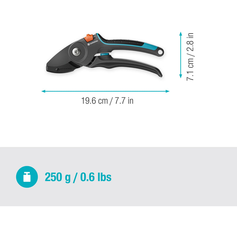 Load image into Gallery viewer, Gardena snoeischaar premiumcut pro voor droog hout met aambeeldsnede (grijs turquoise, 24 mm snoeidiameter)