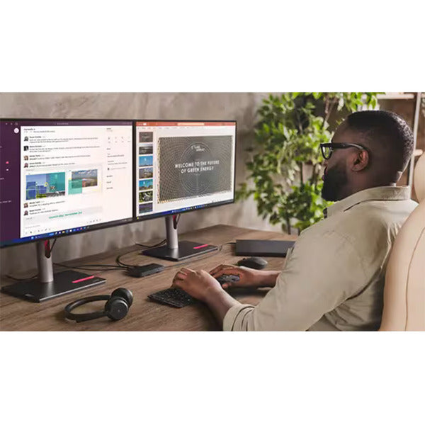 Afbeelding laden in galerijviewer, Lenovo usb-c-travel dock voor 2 schermen (met adapter) dockingstation (zwart)