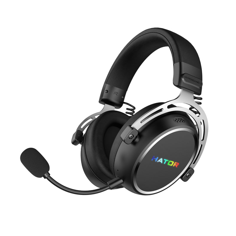 ギャラリービューアに画像をロードする, Hator hypergang 3 wireless over-ear gaming headset (zwart, rgb, 2.4ghz bluetooth usb)