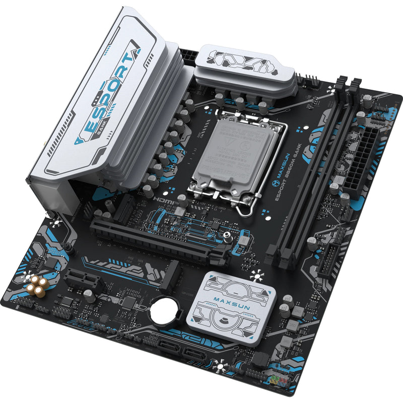Laden Sie das Bild in Galerie -Viewer, Maxsun ms-esport b860m gank wifi socket 1851 moederbord (zwart, raid, gb-lan, wlan, bt, sound, µatx)