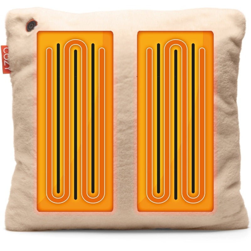 Afbeelding laden in galerijviewer, Cozy una teddy 45 x 45 cm draadloos warmtekussen (lichtbeige, powerbank 5000 mah)