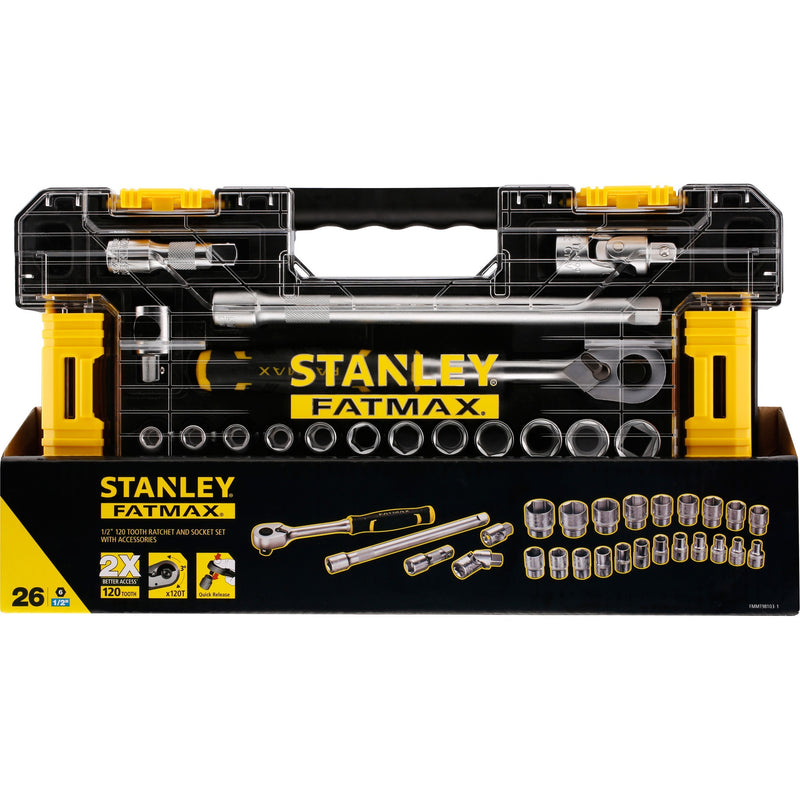 Load image into Gallery viewer, Stanley fatmax 1 2 l pro-stack doppenset 1 2 fmmt98103-1 dopsleutel (zwart geel, 26 delig)