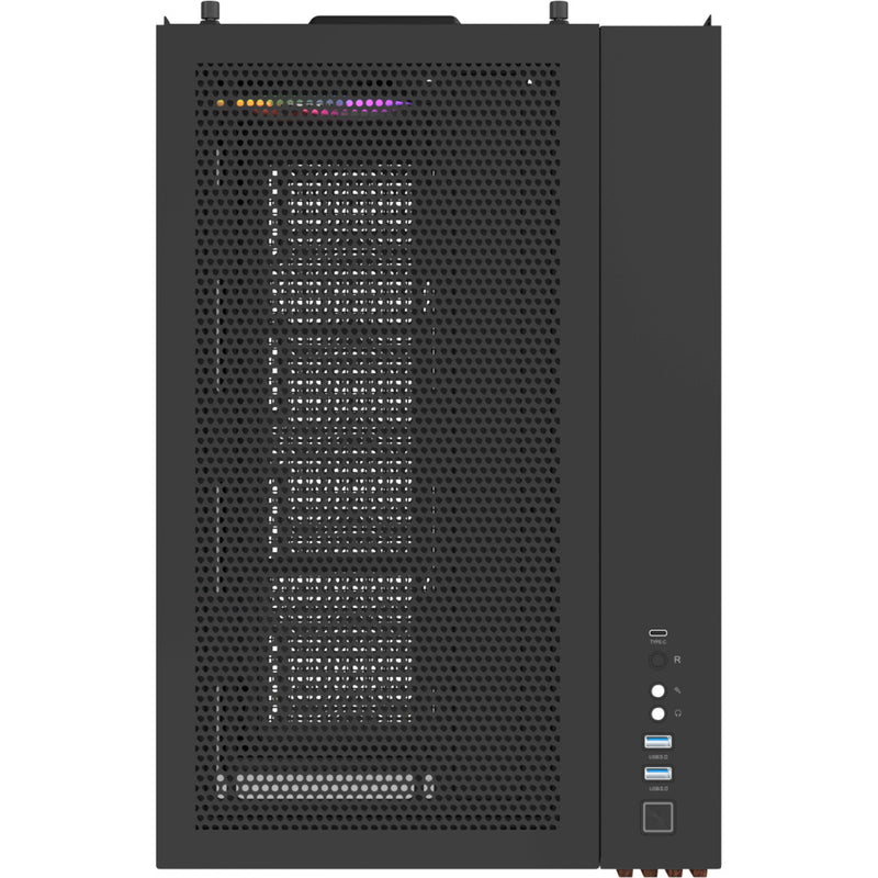Load image into Gallery viewer, Thermaltake view 380 ws argb midi tower behuizing (zwart houtkleur | 2x usb-a | 1x usb-c | rgb | tempered glass)