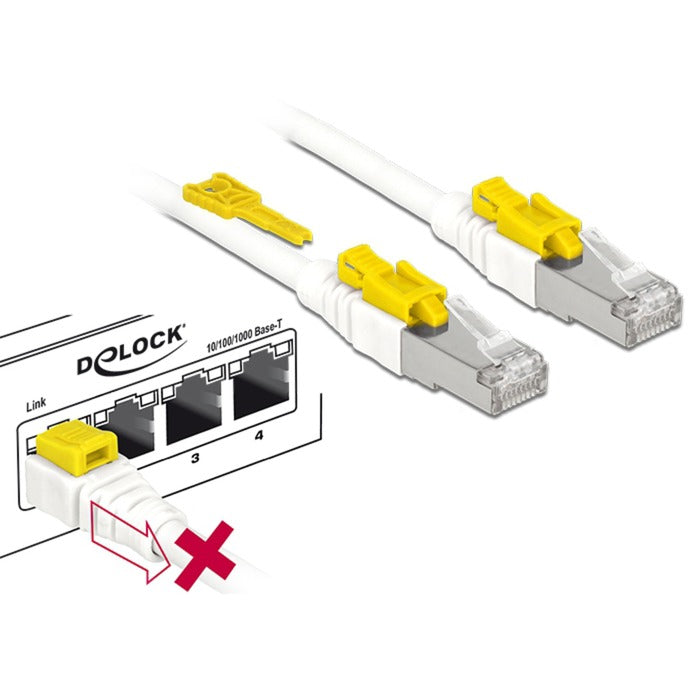 Load image into Gallery viewer, Delock patchkabel rj-45 secure met cat.6a (wit, 85332, 2 meter)