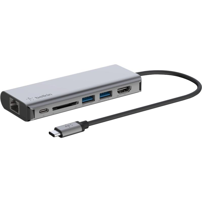 Load image into Gallery viewer, Belkin connect meerpoorts 6-in-1 usb-c hub dockingstation (zilver)