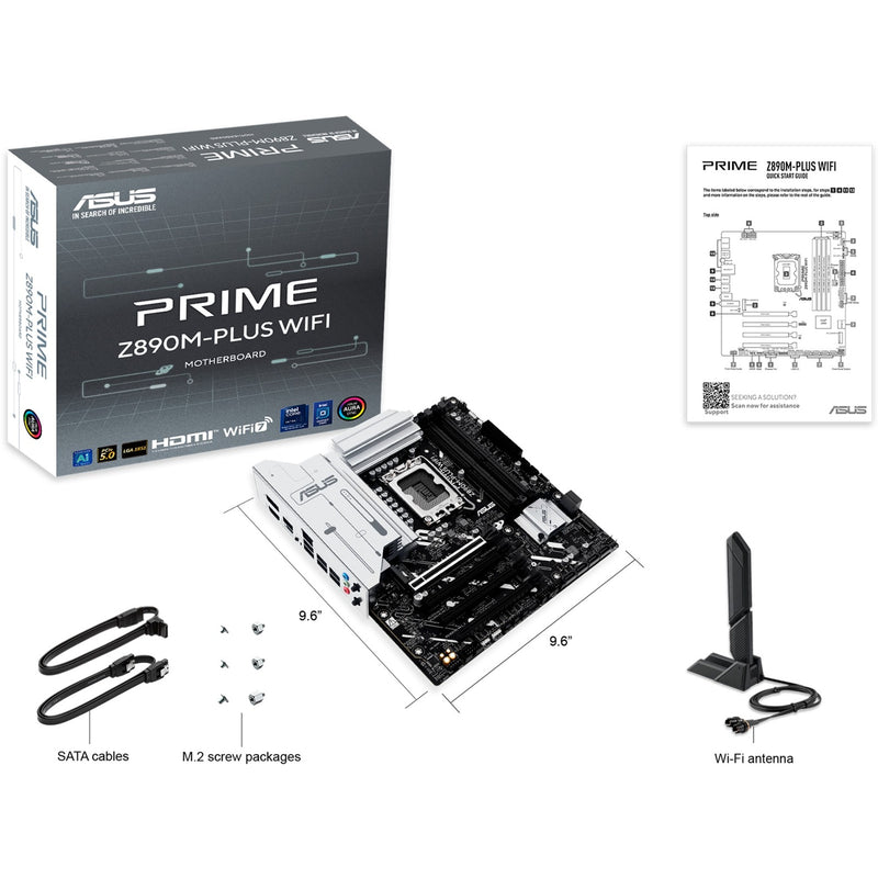 Load image into Gallery viewer, Asus prime z890m-plus wifi socket 1851 moederbord (raid, 2.5gb-lan, wi-fi 7, bt, sound, µatx)