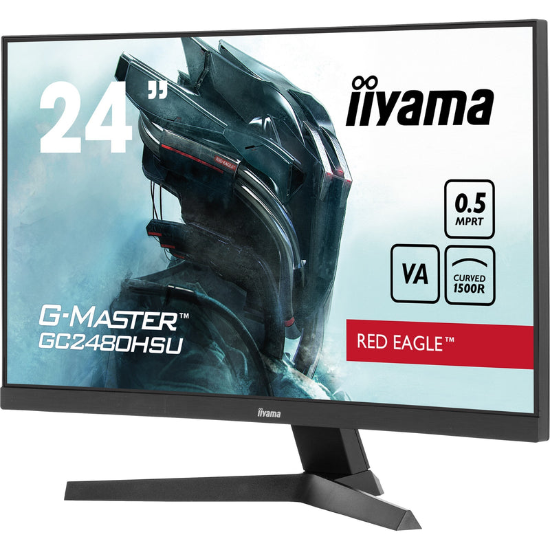 Load image into Gallery viewer, Iiyama g-master red eagle gc2480hsu-b1 23.6 curved gaming monitor (zwart, 2x hdmi, displayport, 2x usb-a, 180 hz)