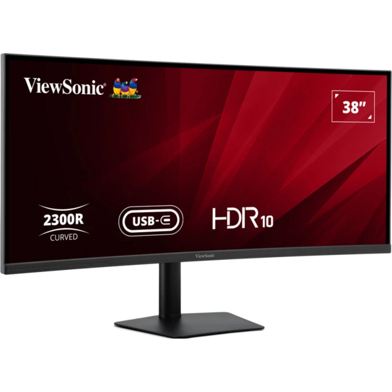 Chargez l'image dans la visionneuse de la galerie, Viewsonic va3820c uwqhd+ 21:9 curved monitor met usb-c hub 38 ultrawide (zwart, 2x hdmi, 1x displayport, usb-c, usb-b )