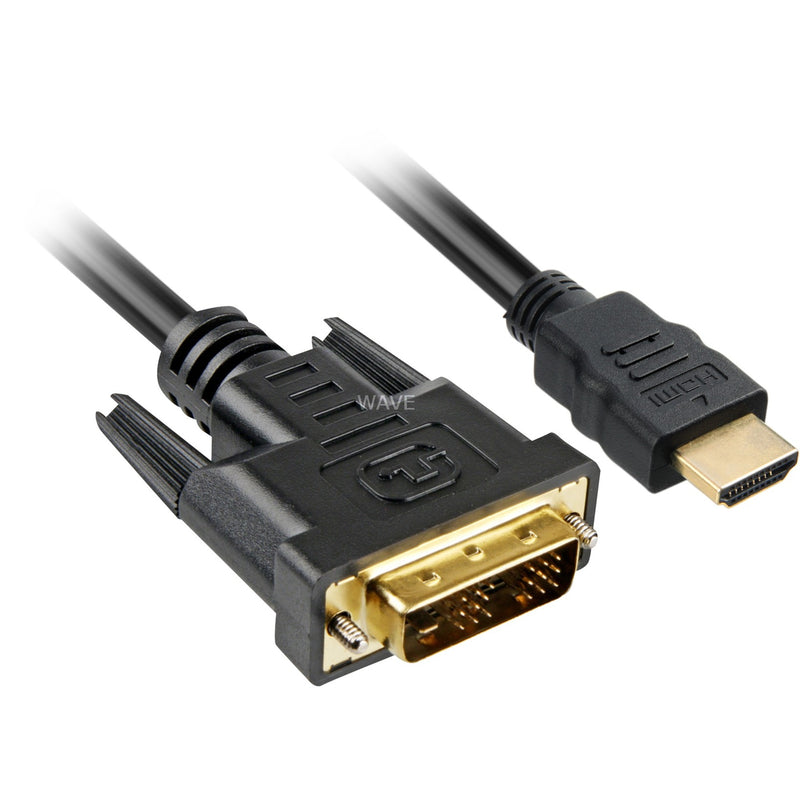 Load image into Gallery viewer, Sharkoon hdmi > dvi-d adapter (zwart, 2 meter, single-link)