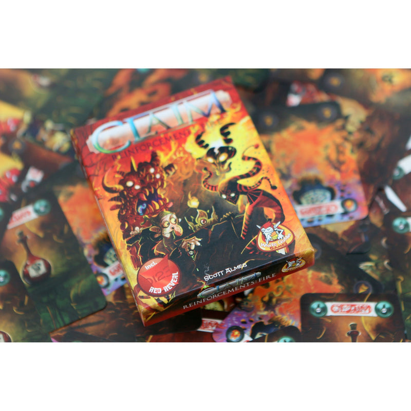 Load image into Gallery viewer, White goblin games claim reinforcements: fire kaartspel (nederlands, uitbreiding, 2 spelers, 25 minuten, vanaf 10 jaar)