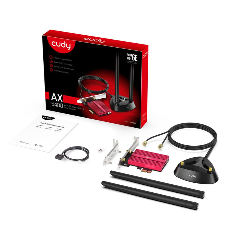 Load image into Gallery viewer, Cudy AX5400 Wi-Fi 6E Bluetooth 5.3 PCI-E Adapter