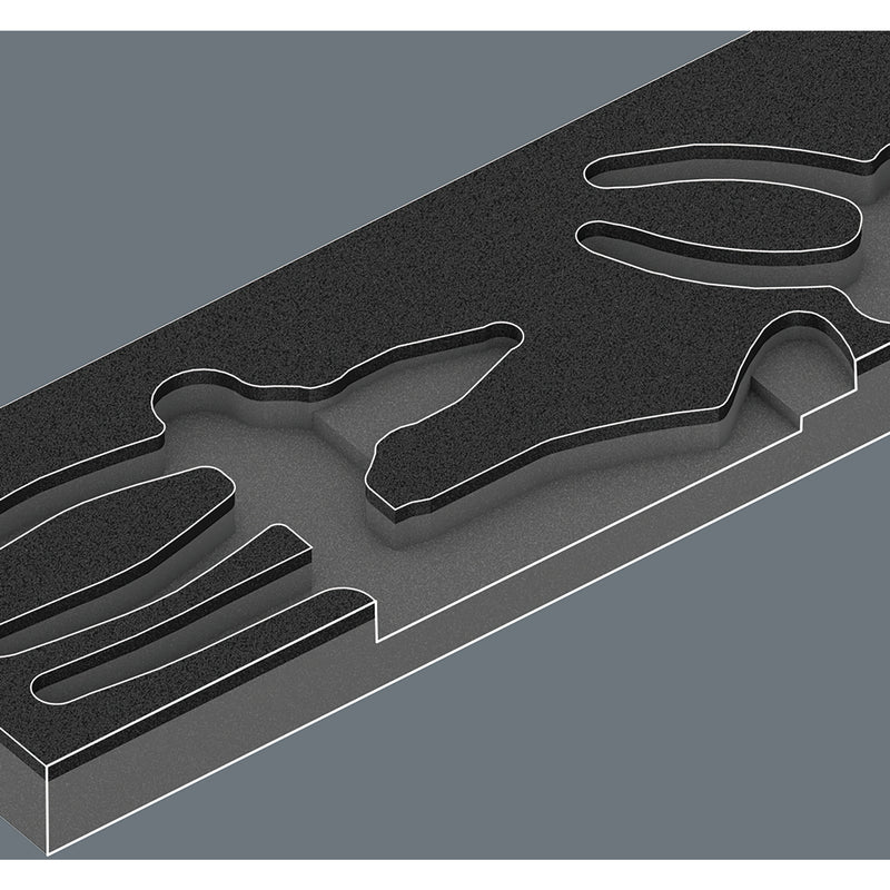 Load image into Gallery viewer, Wera 9784 schuimrubberen inzetstuk met knipex tangen set vde 1, 3‑delig tangenset (zwart grijs)