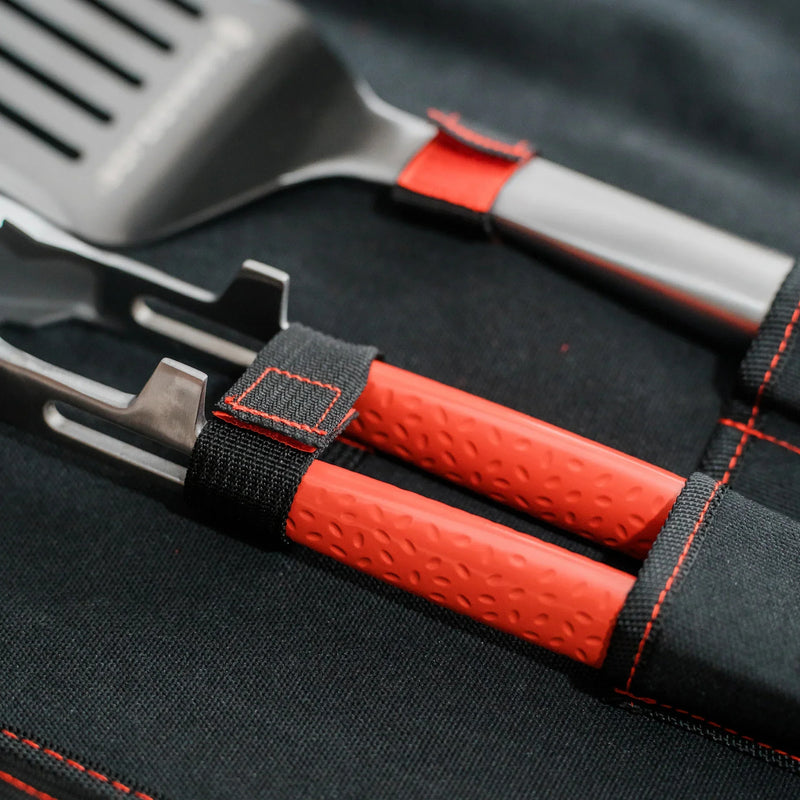 Load image into Gallery viewer, Kamado joe krafted stalen grillgereedschap accessoire set grillbestek (3-delig, inclusief canvas draagtas)