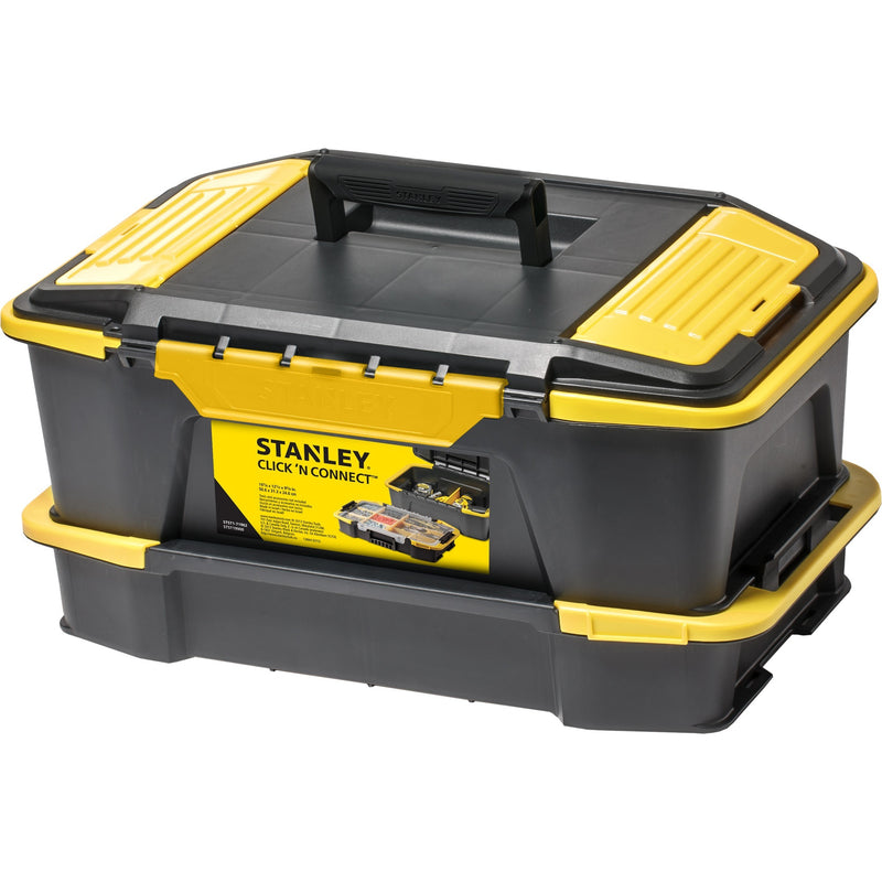 Load image into Gallery viewer, Stanley gereedschapskoffer click connect met organizer gereedschapskist (zwart geel)