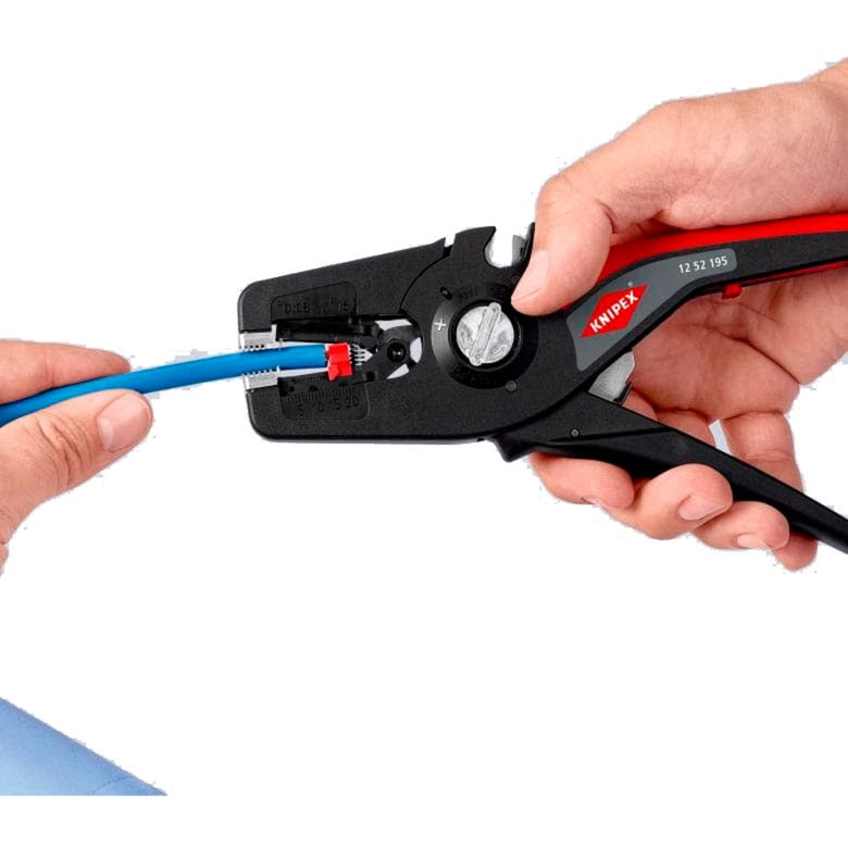 Load image into Gallery viewer, Knipex precistrip16 automatische afstriptang (zwart rood, geïntegreerde draadsnijder)