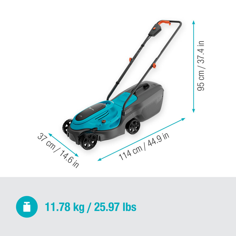 Load image into Gallery viewer, Gardena grasmaaier easymax 32 18v (turquoise grijs, 1x systeemaccu p4a pba 18v 72, 1x snellader p4a al 1830 cv inbegrepen)