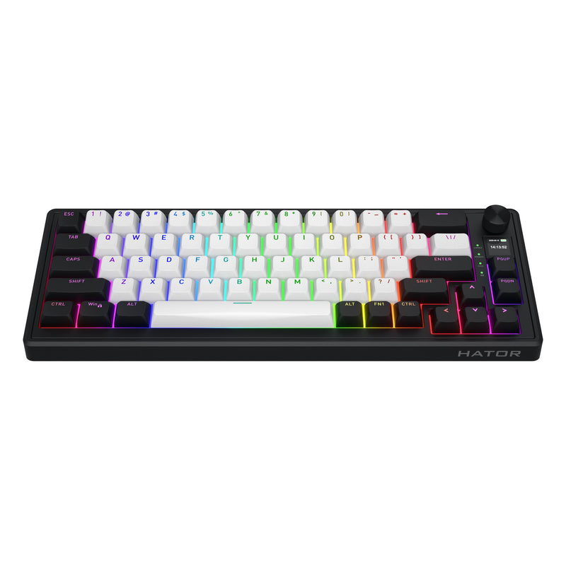 ギャラリービューアに画像をロードする, Hator skyfall mag ultima 8k wireless rgb mechanisch gaming toetsenbord (zwart, us lay-out (qwerty), hator aurum ice, 65%, rgb, double-shot pbt, hot-swap, 2.4ghz | bluetooth | usb-c)