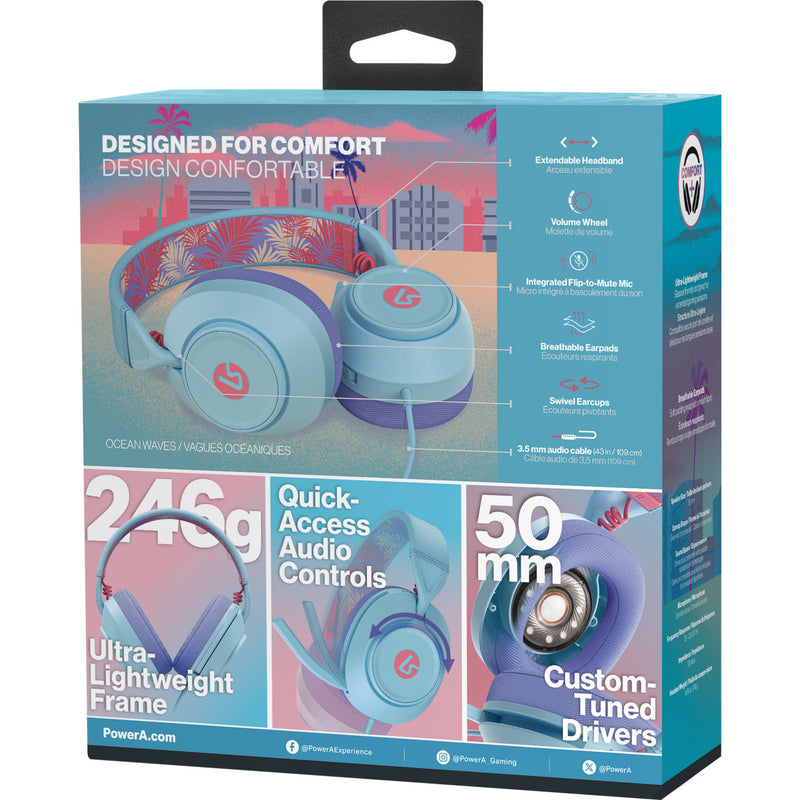 ギャラリービューアに画像をロードする, Powera lucidsound ls10 bedrade gamingheadset - oceaangolven over-ear gaming headset (lichtblauw paars, playstation 5, playstation 4, xbox series x|s, xbox one, pc, mobiel)