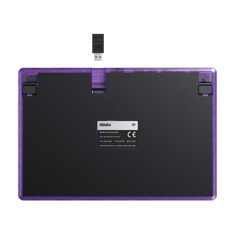 Laden Sie das Bild in Galerie -Viewer, 8bitdo arcade controller - transparent purple signature edition (paars transparant, 2.4 ghz bluetooth usb, nintendo switch 1 + 2, pc)