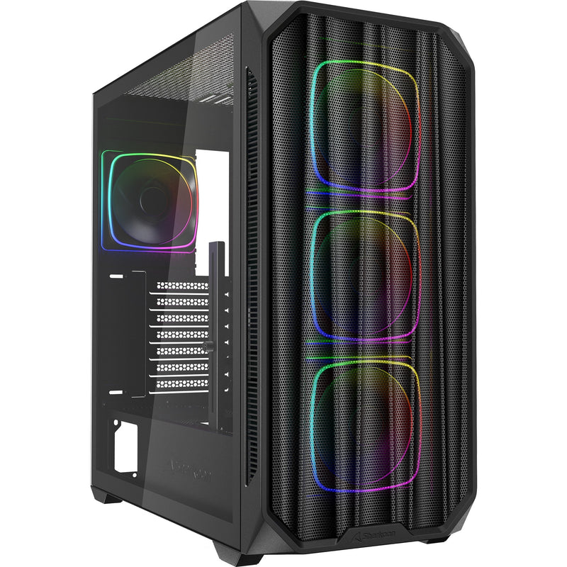 Load image into Gallery viewer, Sharkoon ak5m rgb midi tower behuizing (zwart | 2x usb-a | 1x usb-c | rgb | tempered glass)