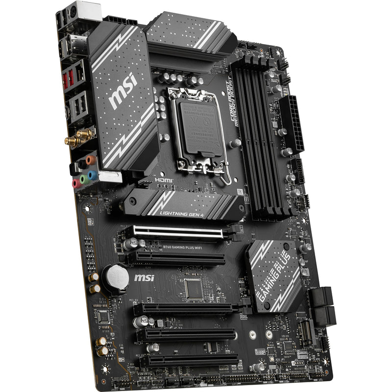 Load image into Gallery viewer, Msi b760 gaming plus wifi socket 1700 moederbord (grijs zwart, raid, 2.5gb-lan, wi-fi 6e, bt, sound, atx)