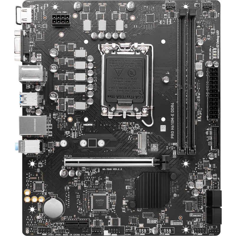 Load image into Gallery viewer, Msi pro h610m-e ddr4 socket 1700 moederbord (zwart, gb-lan, sound, µatx)