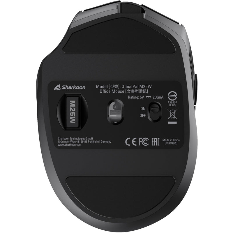 Load image into Gallery viewer, Sharkoon officepal m25w muis (zwart, 400 - 4000 dpi, rgb, 2,4 ghz usb)