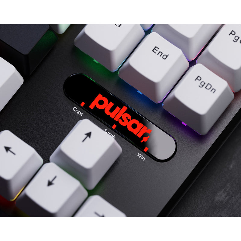 Chargez l'image dans la visionneuse de la galerie, Pulsar pcmk 2he tkl mechanical gaming keyboard (wit, us lay-out (qwerty), 80% (tkl), rgb, pbt double-shot keycaps, hot-swap)