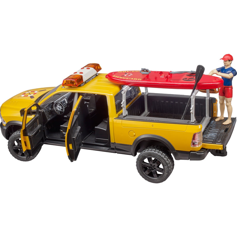 Load image into Gallery viewer, Bruder dodge ram 2500 reddingsbrigadeauto met strandwacht modelvoertuig (02506)