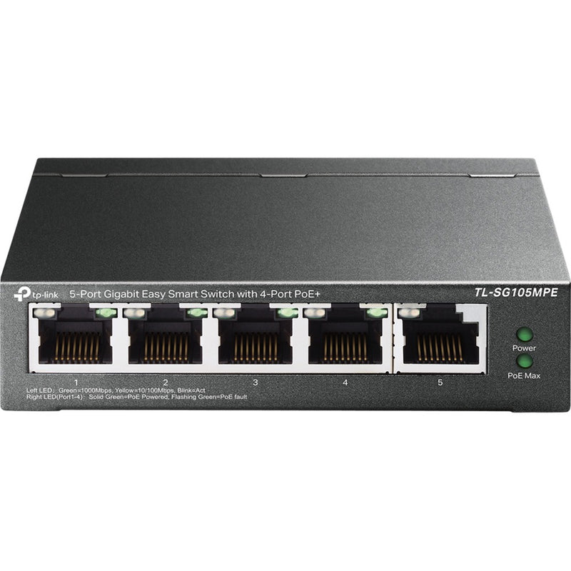 Afbeelding laden in galerijviewer, Tp-link tl-sg105mpe 5-port gigabit easy smart switch met 4-port poe+ (120w poe met 30w per poort)