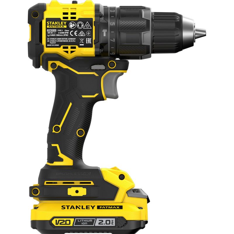 Load image into Gallery viewer, Stanley fatmax v20 18v schroefklopboormachine klopboorschroevendraaier (zwart geel, 2 accu's en oplader inbegrepen, met koffer)