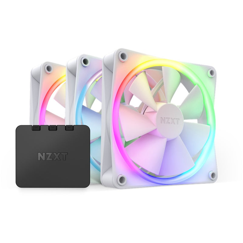 Load image into Gallery viewer, Nzxt f120 rgb case fans (wit, 3 stuks, 120 x 120 x 26 mm, incl. controller)