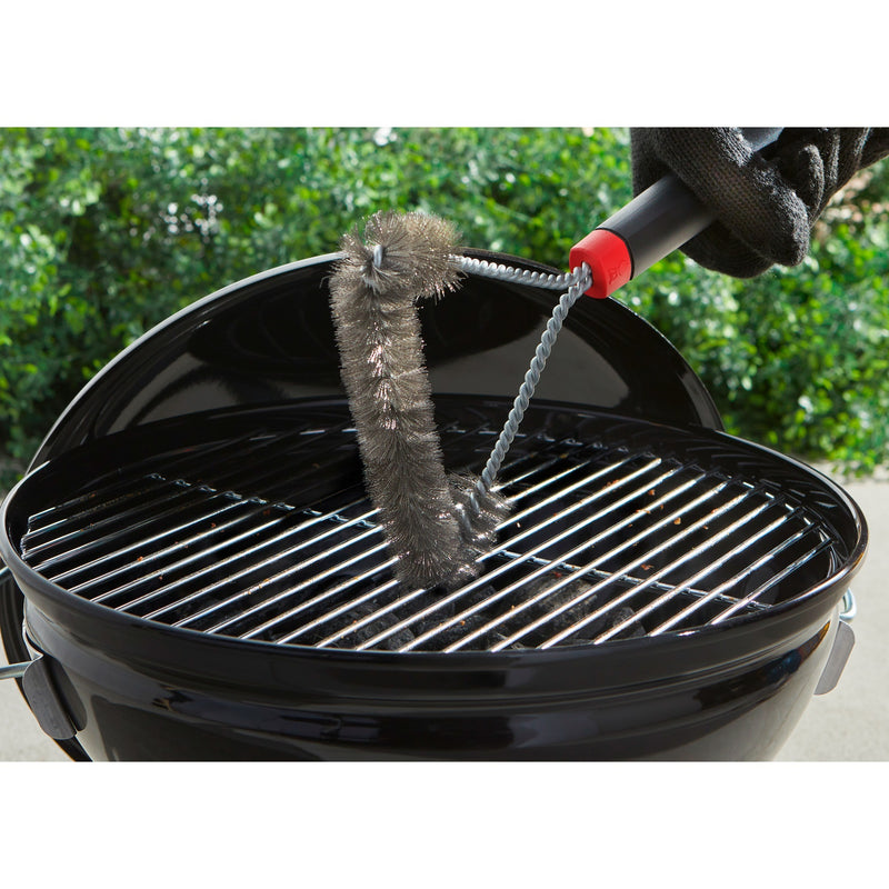 Laden Sie das Bild in Galerie -Viewer, Weber driezijdige reinigingsborstel grillreinigingsborstel (zwart rood, 30 cm)