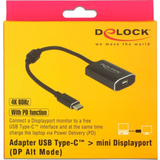 Load image into Gallery viewer, Delock usb-c (male) > mini displayport (female) met pd functie adapter (donkergrijs, 0,2 meter)